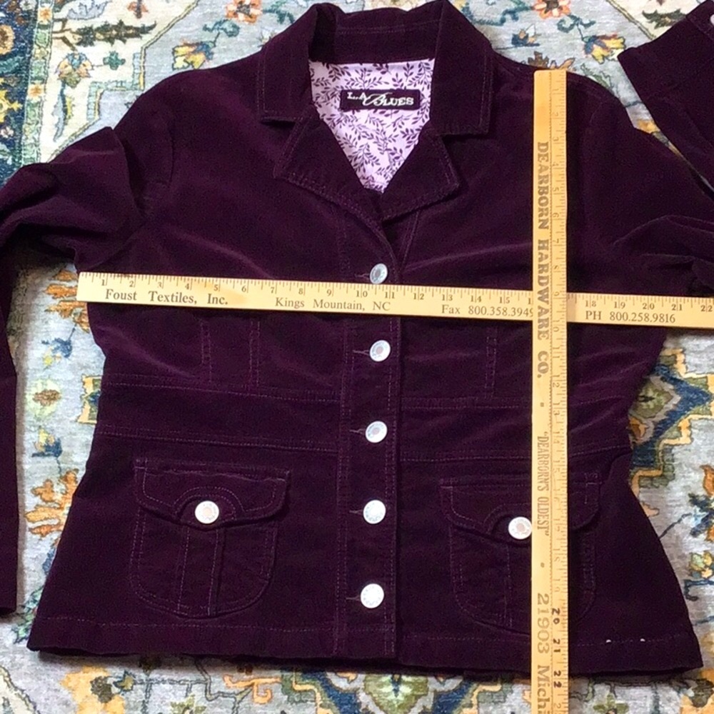 VTG L.A. Blues Purple Corduroy Jacket  Button Front XL - Picture 5 of 9
